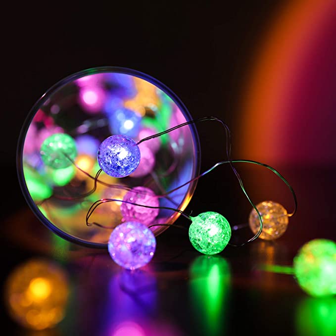 MultiColored Globe String Lights for Bedroom, Indoor String Lights