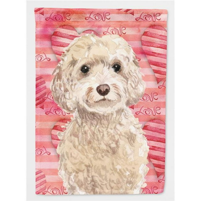 Carolines Treasures BB9480CHF Champagne Cockapoo Drapeau d'Amour Toile Maison