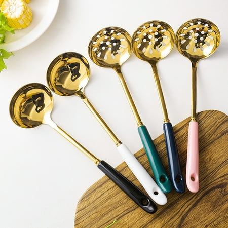 

Meizhencang Soup Spoon Stylish Non-stick Stainless Steel Kitchen Soup Spoon for Kitchen