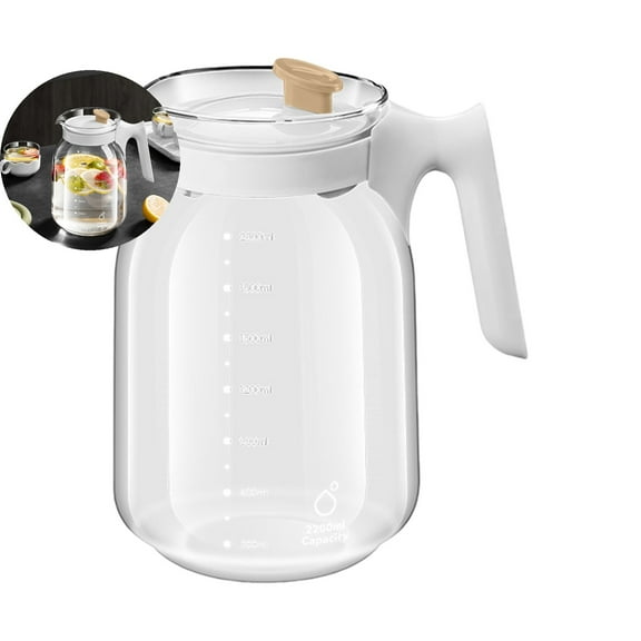 WNFJR Large Capacity Glass Water Jug - Cold Brew Tea Maker, Juice Dispenser for Home Use, Extra Large Glass Kettle for Iced Tea, Beverage Server with Lid