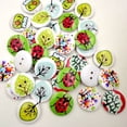 thumbnail image 4 of 50 Pcs Mixed 2 Holes White Round Pattern Wood Buttons Sewing Scrapbooking 20mm, 4 of 4