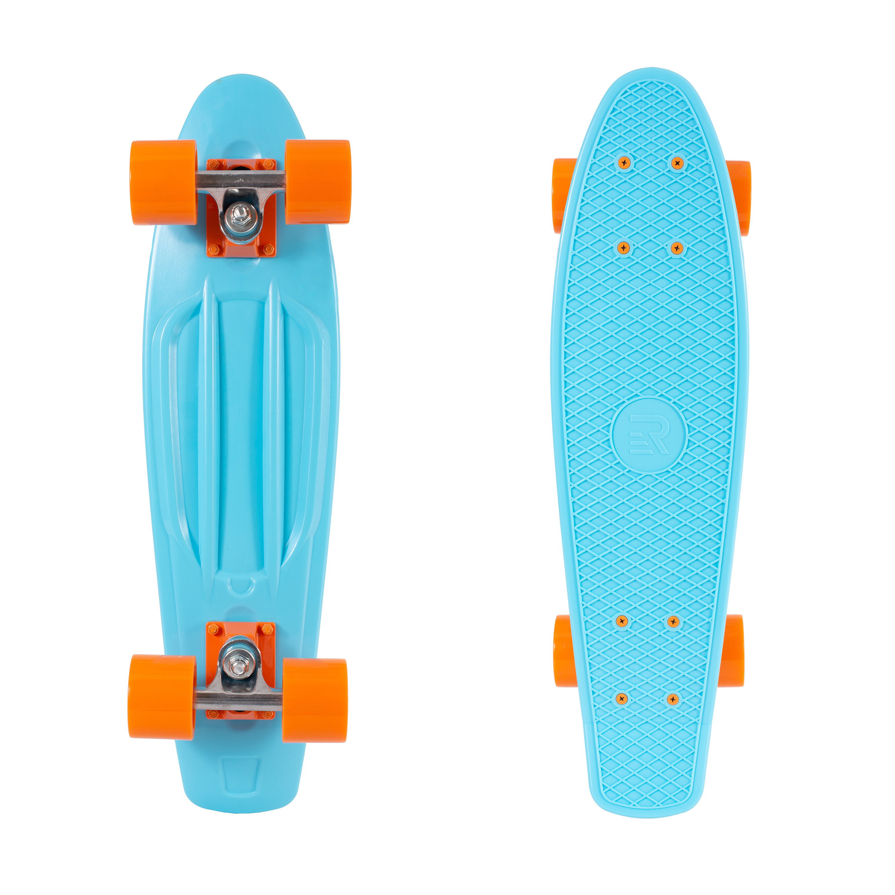 Blue Sky Retro 22'' Cruiser Skateboard Complete Deck Mini Plastic Skate Board 