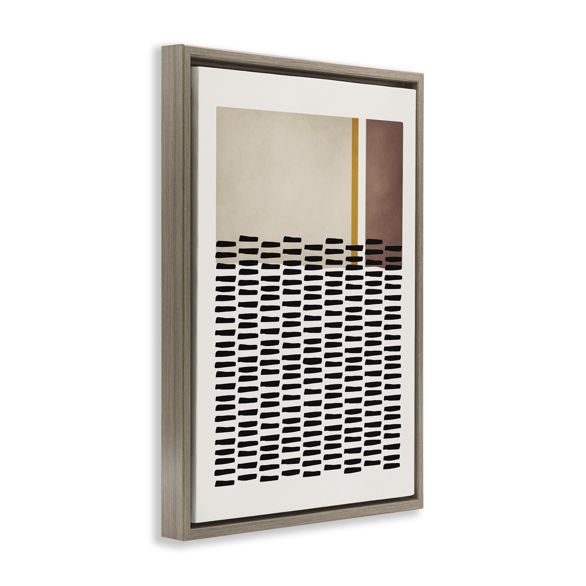 Stupell Industries Cosby Street Patterned Abstract Painting Brown Floater Framed Canvas Art Print Wall Art, 17 x 25