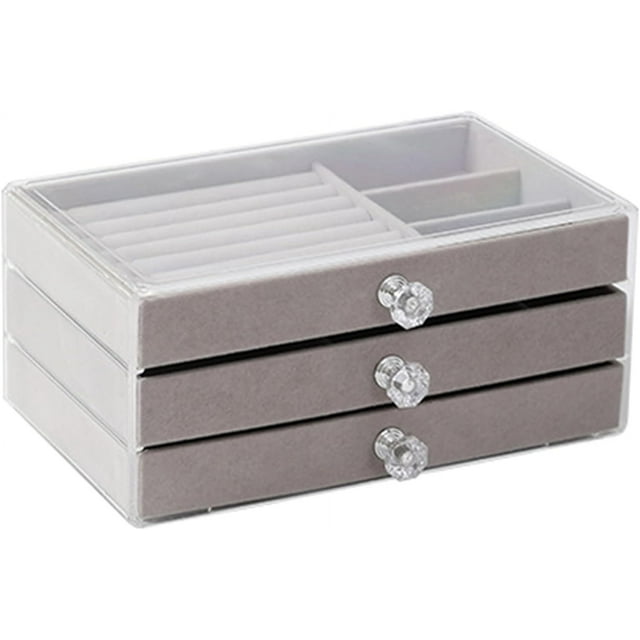 Three Layer Jewelry Tray Jewelry Display Stand Bracelets/Necklaces/Bangles Holder Drawer Jewelry Storage Box