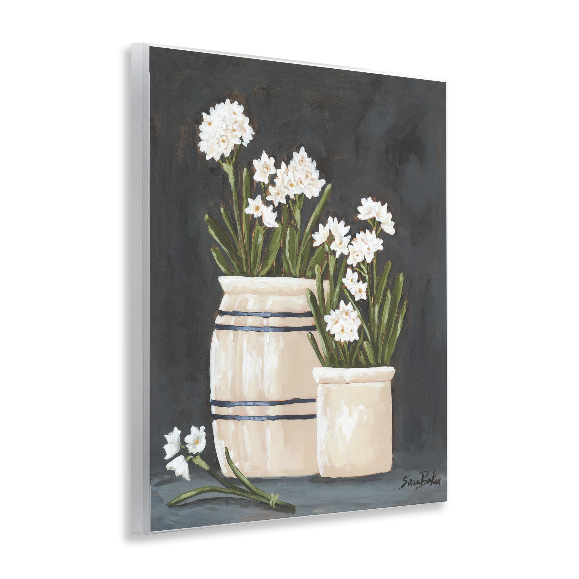 Stupell Industries Vintage Crocks & Paperwhites Wall Plaque Art, design by Sara Baker