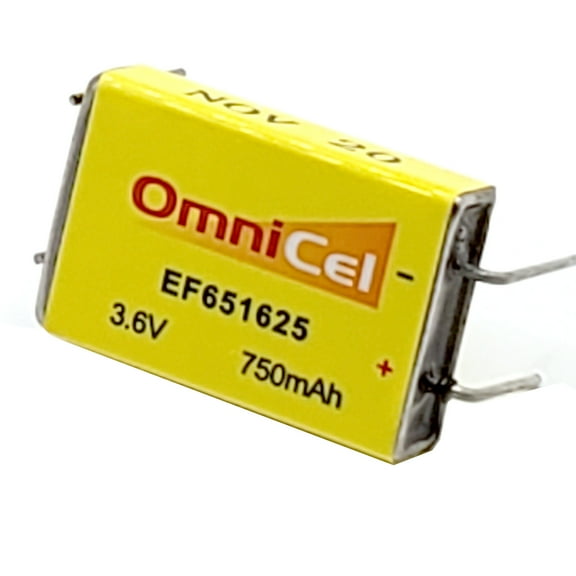 OmniCel EF651625 3.6V 750mAh Prismatic High Energy Lithium Battery Telematics