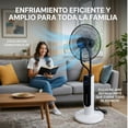 thumbnail image 4 of Ventilador de Pie con Nebulizador, 3 Velocidades, Oscilación, Temporizador 0-12 Horas, 123 cm, 85W, Portátil y Ligero, Diseño Compacto, para Dormitorio, Sala, Cocina y Oficina, 4 of 8