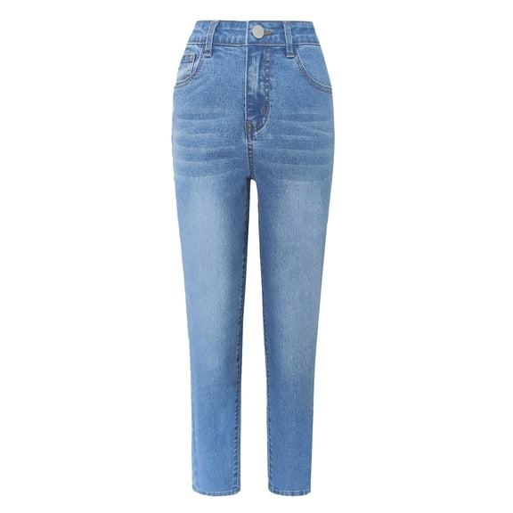 Classic Casual Denim Pants For Big Girls Comfortable Stretch Jeans With Adjustable Waistband Trousers For Teen Youth