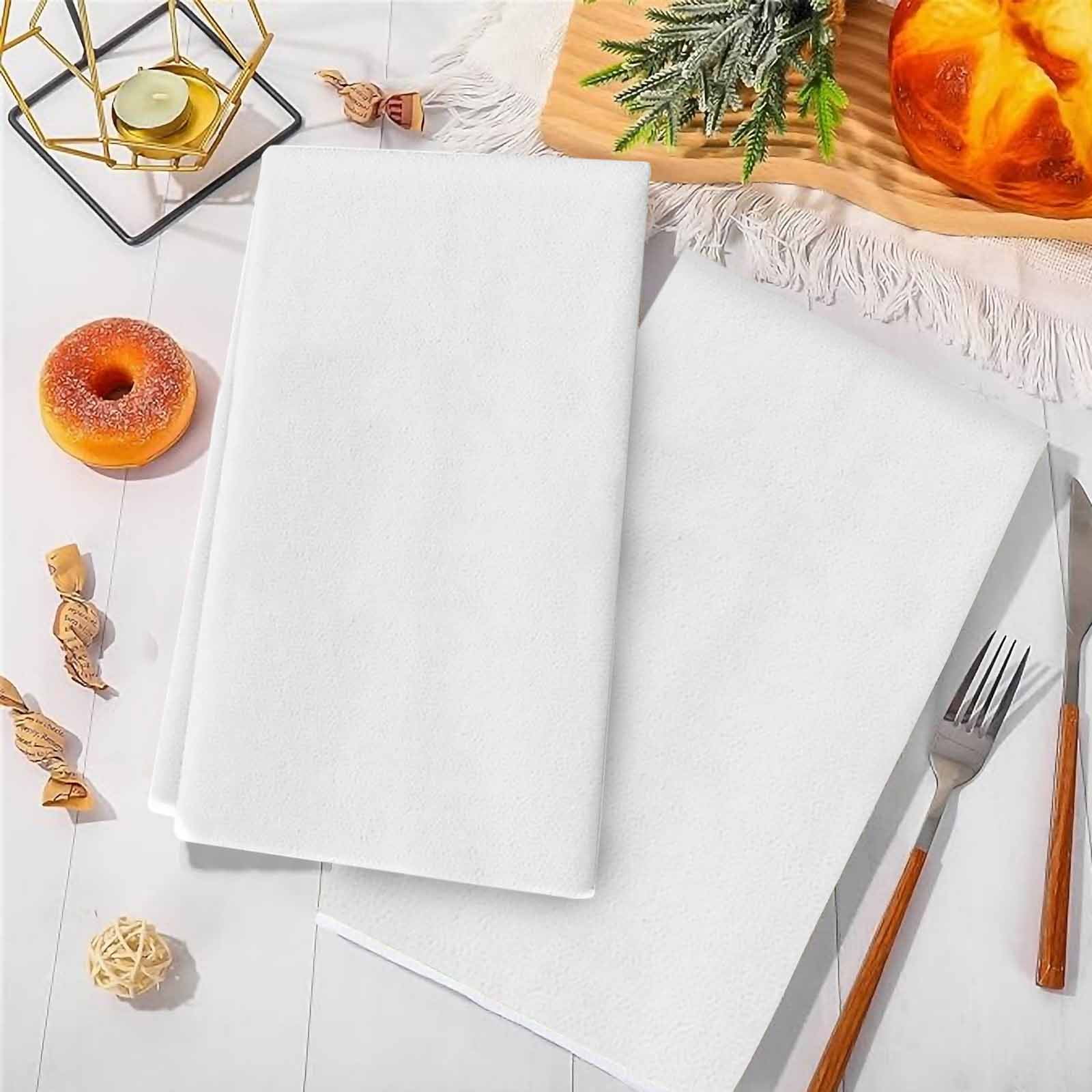 Pure White Kitchen Towels Set of 3, Simple Solid Color Soft Microfiber Dish Towels, Absorbent Quick-Dry Washable Dishcloths for Kitchen Cleaning, Drying Dishes, 18x28 Inches