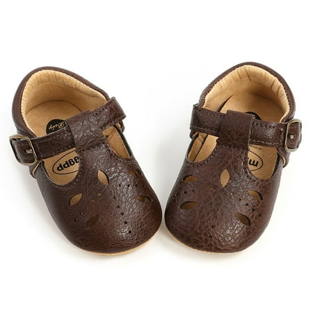 

Cathalem Little Girls Slides Hollow Prewalker Soild Toddler Sandals Non-Slip Girls First Boys Out Floor Baby Girl Crib Shoes Coffee 6 Months