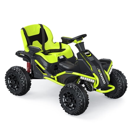 TOKTOO 24Volt 4WD Battery Powered Ride On Toy for Big Kids W/ 4X75W Powerful Motors, Remote Control, Shock Absorbers-Green