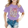 thumbnail image 5 of LRen Easter Shirts for Girls Rabbit Print Short Sleeve T Shirts Cute Happy Easter Vacation Tops Clothes for Children, 5 of 5