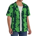 thumbnail image 2 of Gukieu Green Stripes Of Watermelon Print Men's Short-sleeved Shirts, Button-down Pocket Shirts, T-shirts, Beach Vacation Travel Summer Clothing-Small, 2 of 5