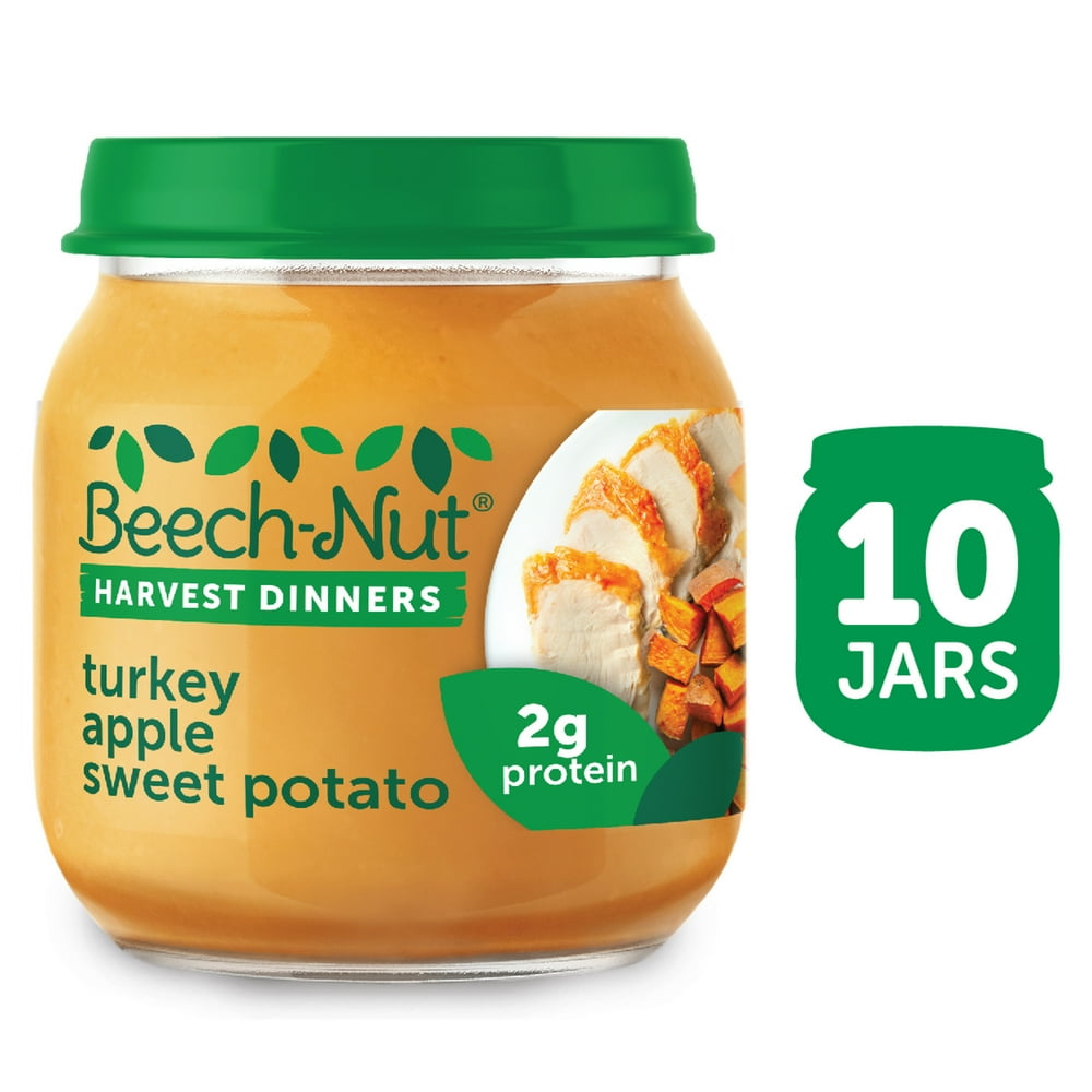 (10 Pack) BeechNut Harvest Dinners Stage 2, Turkey Apple & Sweet