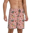 thumbnail image 2 of Balery Retro 70s 60s Hippie Flower Pantalones cortos de pijama de punto de algodón para hombre con cinturilla y bolsillos-XX-Large, 2 of 6
