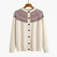 thumbnail image 2 of Fgnfyis Cardigan Tricoté Imprimé Décontracté pour Femmes avec un Haut à Col Rond Ample pour un Style Quotidien Beige G, 2 of 3