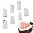thumbnail image 2 of Cake Decorating Tool Kit, 7pcs Stainless Steel Icing Piping Nozzle Tips, 4pcs Cake Flower Nail and 1 Flower Lifters for Cake Fondant Cupcake, 2 of 9
