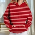 thumbnail image 5 of Crewneck Sweatshirts for Women Long Sleeve Loose Striped Sweatshirt Soft Pocket Pullover Hoodies Solid Fashion Fall Clothes Lightly Comfortable Winter Outfits Tops, 5 of 8