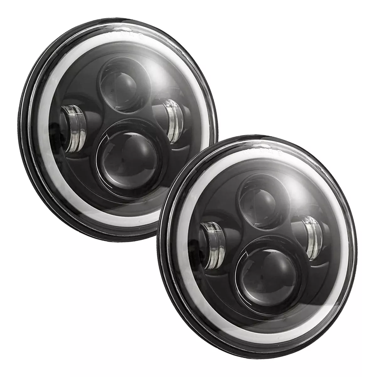 2 Faros Led 7 Pulgadas H4 Jeep Vocho Auto Moto Drl Aro Ángel | Bodega ...