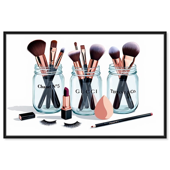 Glamour Glassware Canvas Fashion Art Prints by Art Remedy, Black Frame, 15 x 10