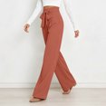 thumbnail image 5 of Tqcoqu Women's High Waisted Wide Leg Lounge Pants, Lightweight Loose Work Elastic Casual Outfits Trousers with Pockets, 5 of 7