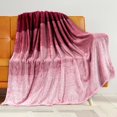 thumbnail image 2 of Flannel Fleece Ombre Throw Blanket for Couch | Super Soft Cozy Microfiber Sofa Blanket | Gradient Decorative Accent Throw, Twin Size Blanket | All Season, 60x80 Inches Wine Red, 2 of 6