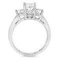 thumbnail image 4 of Dazzlingrock Collection 2.00 Carat (ctw) 14k Princess & Round Diamond Ladies Bridal 3 Stone Engagement Ring 2 CT, White Gold, Size 5, 4 of 4