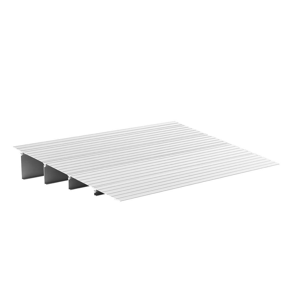 Aluminum Threshold Ramp, 4 Inch Rise, 800 Lb Load Capacity, 4-Piece Modular Ramp for Wheelchairs, Scooters, Walkers