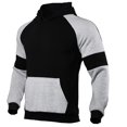 thumbnail image 2 of 2 Pcs Men Color Block Outfits, Autumn and Winter Long Sleeve Front Pocket Hoodie + Drawstring Trousers, 2 of 4
