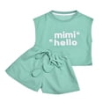 thumbnail image 3 of Hiijoy Toddler Girls Outfits Letter Print Tank Top Shorts Summer Clothes Set, Sizes 4-5T, 3 of 8