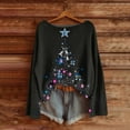 thumbnail image 4 of Craaazy Christmas Shirts for Women Christmas Printed Crew Neck Long Sleeve Pullover Holiday Christmas Womens Tops Gifts for Women, 4 of 5