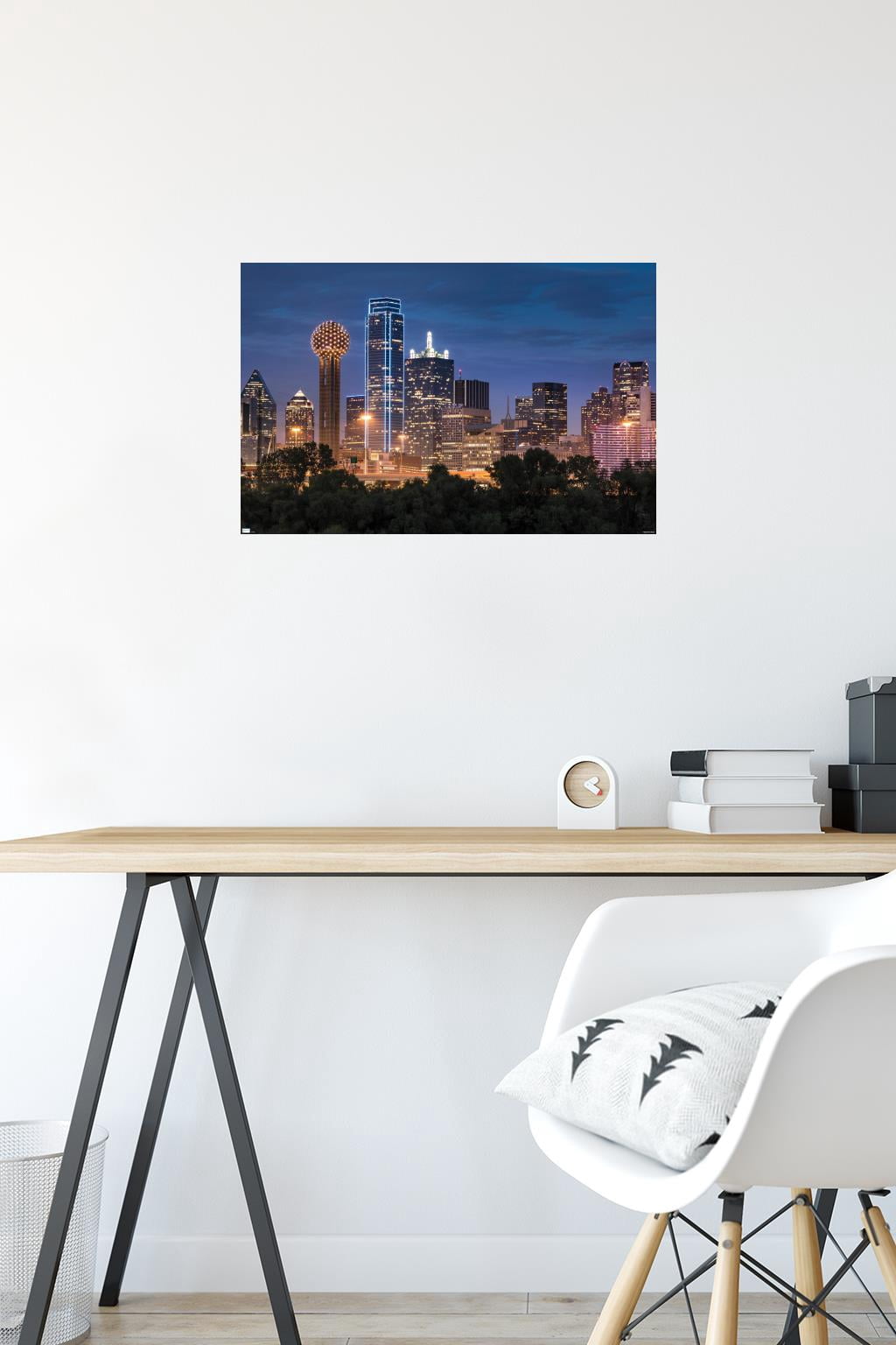 Texas - Dallas Skyline Wall Poster, 14.725" x 22.375"