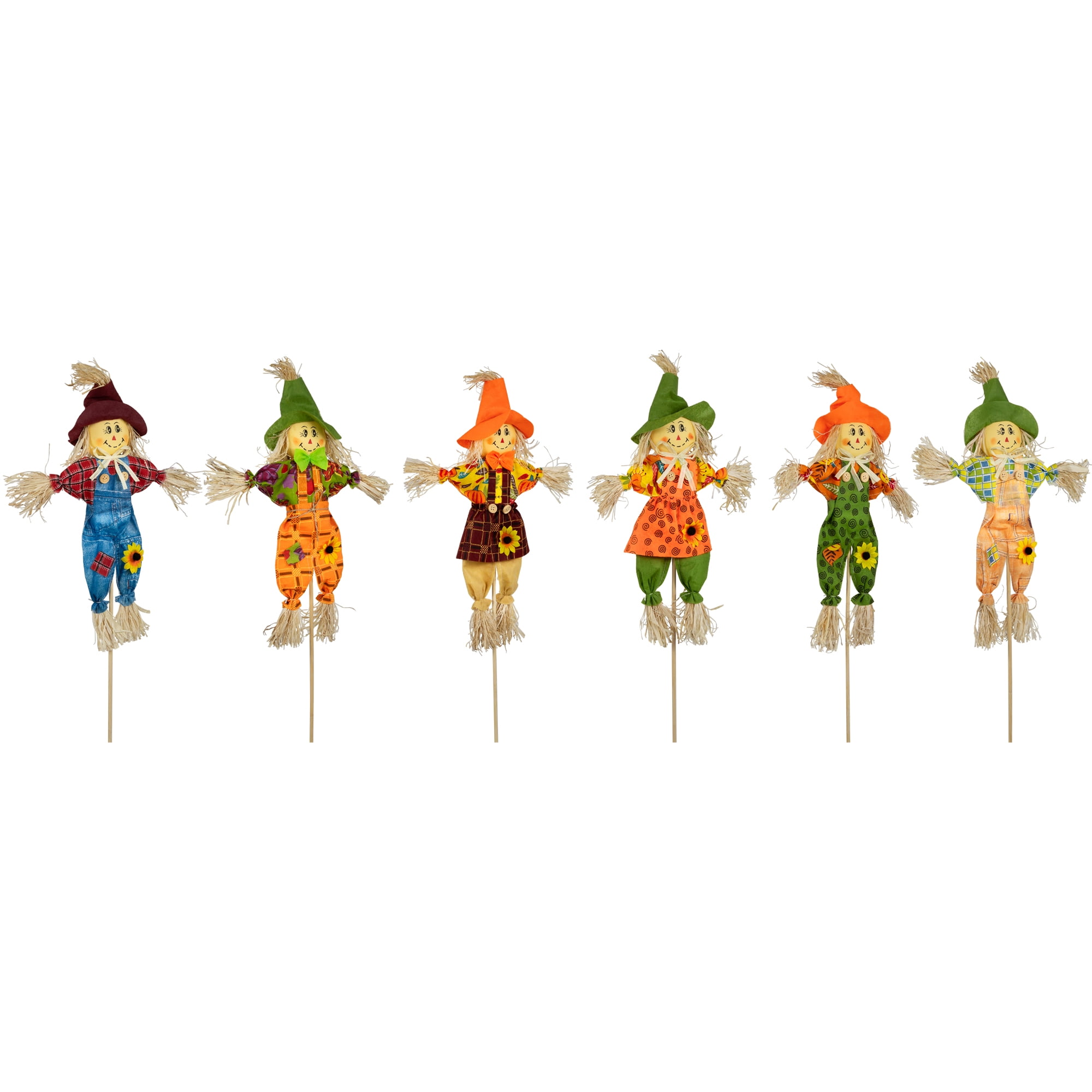 Northlight Scarecrow Fall Harvest Picks - 24" - Set of 6