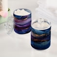thumbnail image 5 of WOBOGO Gilt Blue Marble Transparent Plastic Jar 4pcs Cotton Swabs Balls Pads Floss Stick Dispenser Bathroom Vanity Storage Organizer, 5 of 7