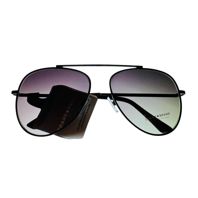 Lucky Brand Mens Black Metal Aviator, Gradient Smoke Lens  display picture 3