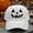 White, variant on HCBY Women's Halloween Pumpkin Face Embroidered Baseball Cap, Adjustable Strapback Dad Hat Style with Stitched Jack-O'-Lantern Graphic Detail for Fall Holiday Party Accessories
