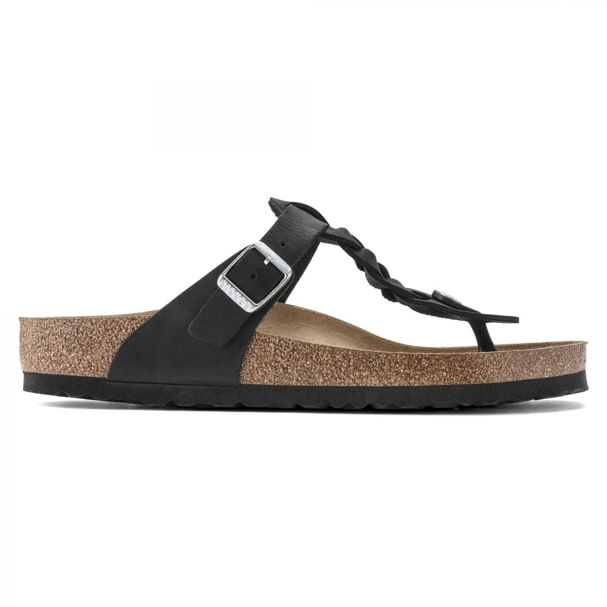 BIRKENSTOCK Gizeh Braid Sandal Black Oiled Leather Regular Width 1021349 9