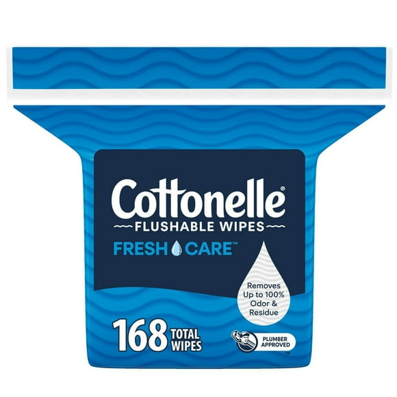 Débarbouillettes jetables dans les toilettes Fresh Care* de CottonelleMD 168 débarbouillettes