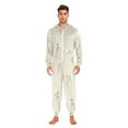 thumbnail image 2 of 1 Piece Adult Onesie Pajamas Cozy & Loose-Fit Sleepsuit Loungewear with Pockets White Dandelion X-Small, 2 of 7