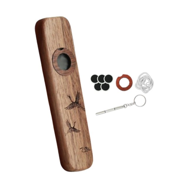 Flauta Kazoo de madera, instrumento de viento, decoración, guitarra ligera, acompañamiento para fiesta Estilo A
