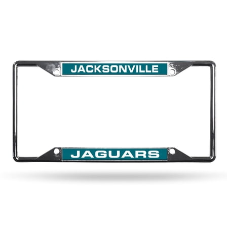Jacksonville-Football-Jaguar's All Corner EZ View Chrome Metal Laser Cut License Plate Frame