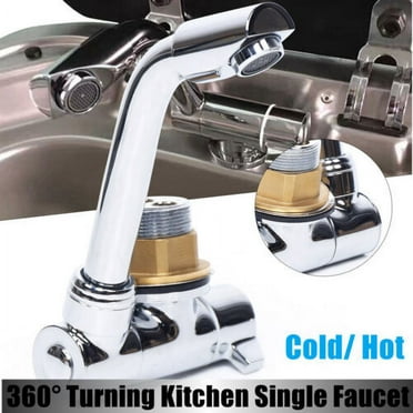 RV Caravan Copper Faucet Foldable Marine Boat Faucet Hot/Cold Water Swivel Tap