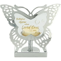 Pavilion Gift Company Butterflies 4.25" Glass Butterfly Tea Light Holder