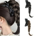 thumbnail image 2 of Synthetic Fiber Braid Ponytail Extension with Bowknot Claw Clip for Natural Lookings Women and Girl Braided Extension, 2 of 9