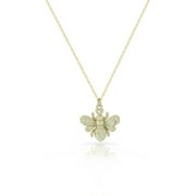 925 Sterling Silver Wasp Bee Pendant Necklace