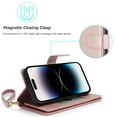 thumbnail image 2 of TECH CIRCLE For iPhone 11 Wallet Case with Card Holder,PU Leather Flip Folio Shell Magnetic Closure Wrist Strap Kickstand Shockproof Protective Cover for Apple iPhone 11 6.1" 2019,Rosegold, 2 of 6