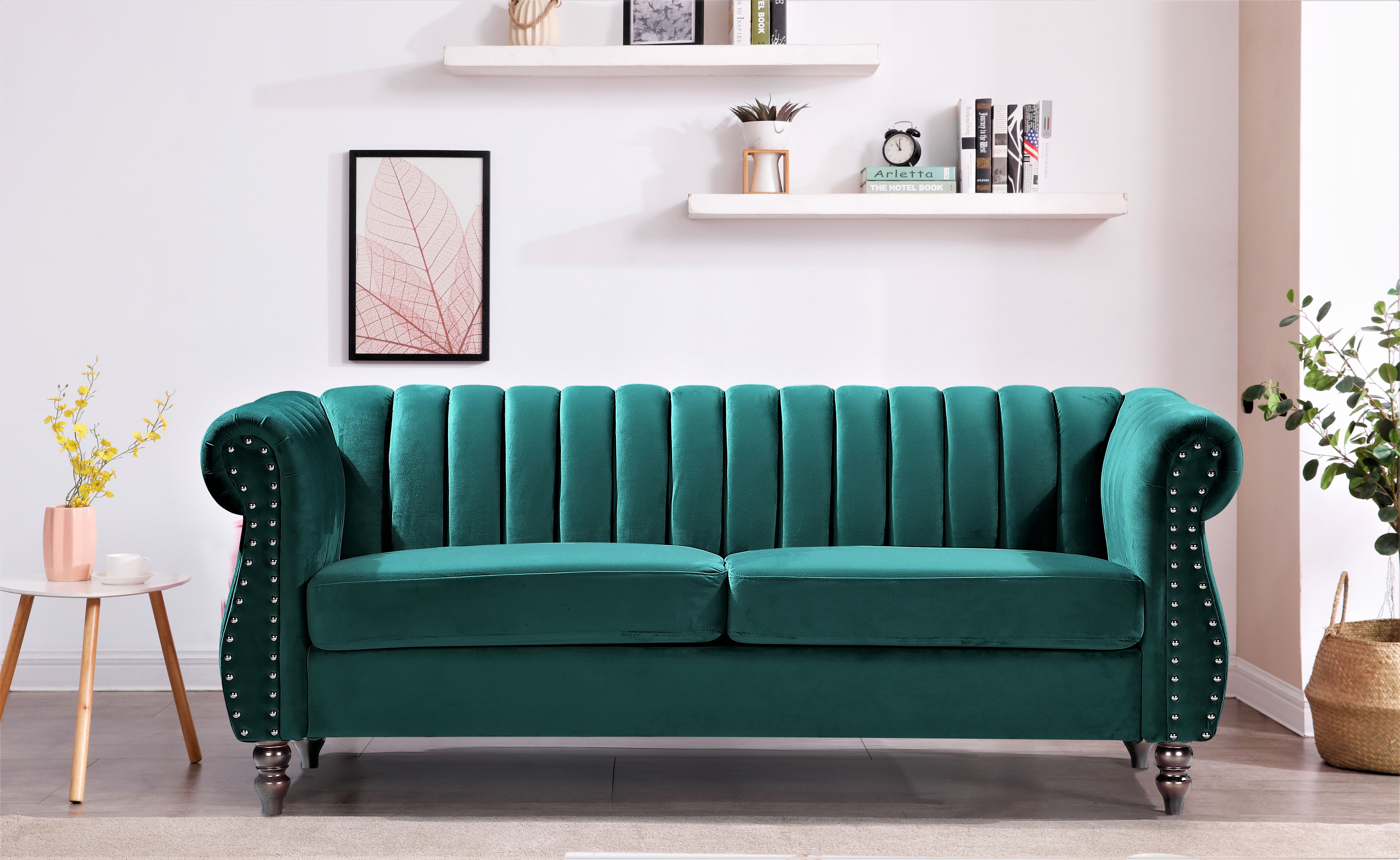 Adibah Velvet Chesterfield 2 Pieces Living Room Set