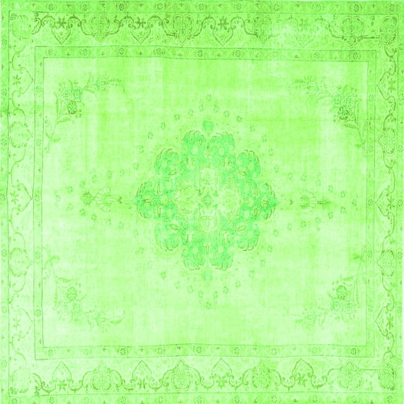 Ahgly Company Indoor Square Persian Green Traditional Area Rugs, 6' Square
