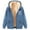 Blue, variant on Fartey Hoodies for Women Sherpa Lined Jacket Winter Fleece Lining Zip Up Sweatshirt Jackets Drawstring Hooded Coat Loose Casual Long Sleeve Print Coats with Pockets
