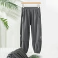 thumbnail image 2 of Ahuyic Summer Toddler Kids Leisure Pants,Boys Girls Long Pants,Boys' Summer Solid Color Splicing Mesh Loose And Thin Breathable Pants Elastic Sports Casual Long Pants,Gray,14 Years, 2 of 5